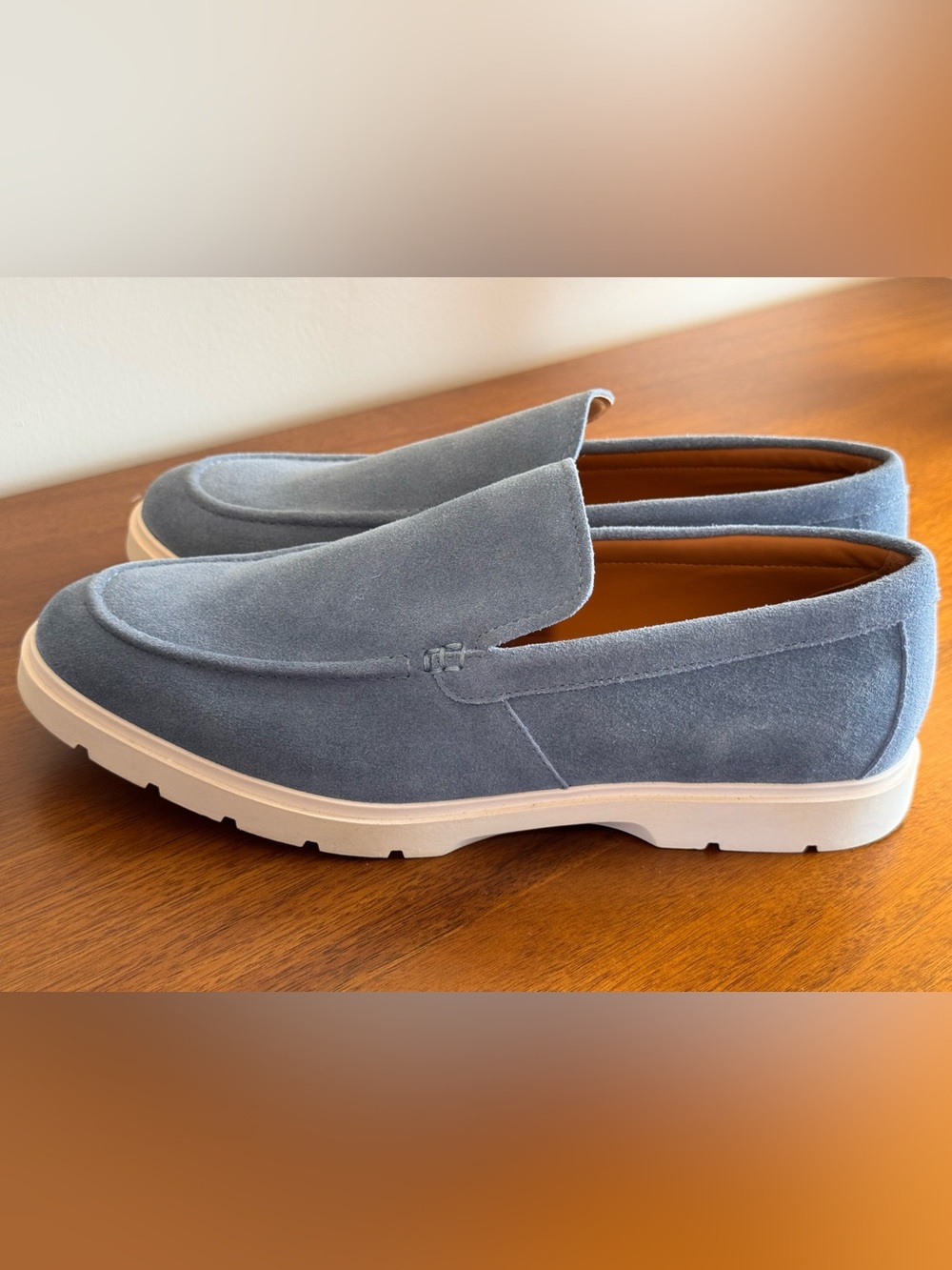 Nordstrom Men's Blue Suede Slip-On Loafers Ortholite Sneaker 9.5M NWOB - Picture 5 of 13